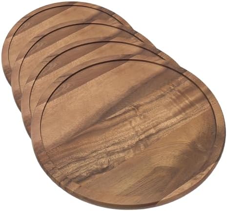 Lipper International Acacia Wood 14" Kitchen Turntable (Pack of 4) by LipperInternational