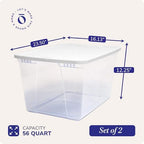 HOMZ Snaplock, Large Clear Plastic Storage Organizer Bins w/Lids, 2 Pack | Stackable Container Set for Home, Office Shelves, Kitchen, Garage, and Bathroom Organization - Image 5