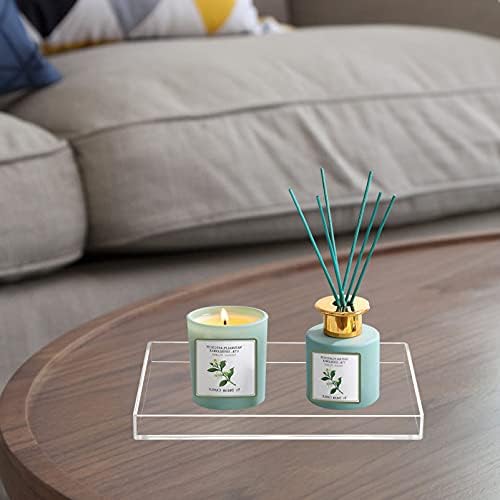 Acrylic Bathroom Tray for Counter, Handmade Clear Trays Sturdy Organizer for Cup, Sponge, Soap, Plant (Medium, Clear) - Image 7