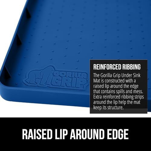 GORILLA GRIP Waterproof Silicone Under Sink Mat, Stay in Place, 28x22 Blue - Image 5