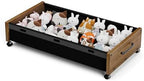 KITHELP Wooden Under Bed Storage with Wheels, Rolling Under the Bed Storage Bins with Removable Lid, Metal Under Bed Drawers for Clothes and Shoes in Bedroom or Living Room(Walnut Brown-1pack) by KITHELP