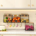 4 Pack Fruit Basket for Kitchen with Lid, Counter&Wall Mounted Hanging Fruit Basket, Potato and Onion Storage, Metal Wire Fruit and Vegetable Storage, Snack Organizer 11.81 * 8.66 * 10.63in by Jautokerdar