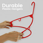 Utopia Home Plastic Hangers 50 Pack – Built-in Strap Hooks Red | Space saving | Durable & strong | Closet organizer | Clothes hangers | Ideal for shirts, pants, skirts & coats - Image 6
