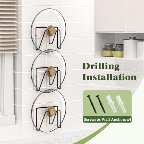 4 Pack Pot Lid Organizer Rack for Cabinet Door, No Drilling - Image 6