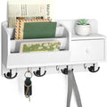 Rebee Vision Key Holder Wall Mount with Mail Organizer for Entryway, White by REBEEVISION