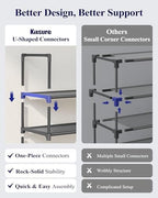 Kitsure Shoe Rack - 10-Tier Shoe Organizer with Detachable Fabric Shelves & Metal Frame, Tall Shoe Rack for Closet, Entryway, Living Room, 16.9" Wide - 10 Tier, Black - Image 4