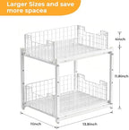 Under Sink Organizer, White 2-Tier Pull Out Cabinet Organizer - Image 5