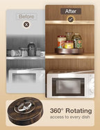 TIDITA 10" Rotating Wooden Lazy Susan Organizer for Cabinet (Walnut Color) - Image 2