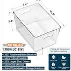 12 PACK LARGE Sturdy Clear Storage Bins, Plastic Home Pantry Organizer Bins - Image 2