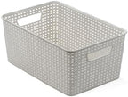 BINO | Plastic Storage Baskets, 13.5 Liter - 3 Pack, Natural Grey | THE WOVEN COLLECTION | Storage Basket for Shelves | Woven Storage Baskets for Organizing Bins Pantry Shelf Organizer | Container Bin - Image 5