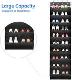 REGELETO 10 Tiers Large Size Over the Door Shoe Organizer Storage, Hanging Shoe Rack for Door with Deep Pockets, Fit 20 Pairs Shoe Organizer Holder for Sneakers and Boots (Black) - Image 4