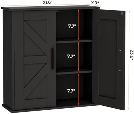 Homleke Bathroom Wall Cabinet, Medicine Cabinet with Adjustable Shelves - Image 3