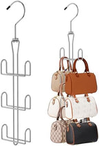 Purse Hanger Purse Organizer for Closet,Rotatable Metal Bag Organizer,Purse Holder for Handbags,Belts,Scarves,Tote,Baseball Hats,Backpacks(Silver) by Uilmart