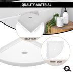 Questech 10" Corner Shower Shelf - Lugged for New Construction, Shower Organizer for Tiled Walls, Corner Caddy Soap Dish Bathroom Storage, Metro Lugged, Bright White Matte - Image 3
