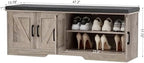 HOMSHO Farmhouse Shoe Storage Bench with 4 Barn Doors & Padded Seat Cushion - Image 3