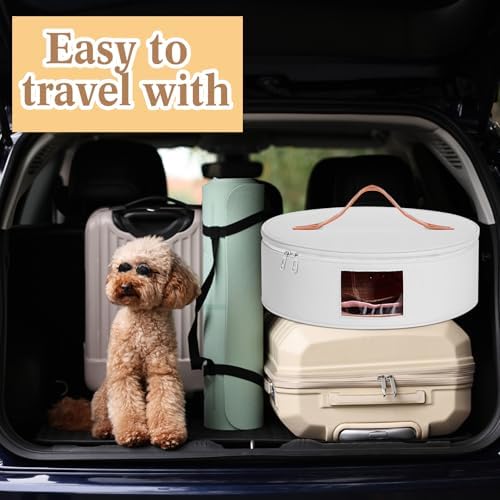 Chunful Hat Box for Women Storage Cowboy Hat Box, White, Height 6.3 Inches - Image 5