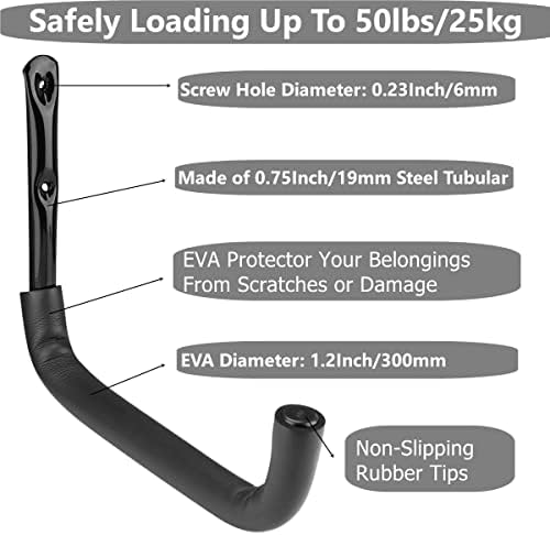 6 Pack Garage Storage Hooks Heavy Duty, 12.7Inch Wall Mount Storage Utility Hanger - Image 3