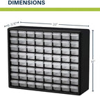 Akro-Mils 64-Drawer Plastic Drawer Storage Cabinet for Garage Organization, Bead Organizer, Building Bricks Storage, Teacher Toolbox, Makeup Organizer, 20-Inch W x 6-Inch D x 16-Inch H, 10164 White - Image 2