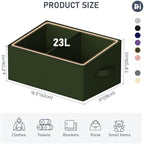 DIMJ Large Closet Shelf Organizer Bins 6 Packs with Handles and Divider, Fabric Trapezoid Storage Baskets, Foldable Clothes Containers Box for Shelf, Towel, Book, Toy, Purse, Hats, Green - Image 3