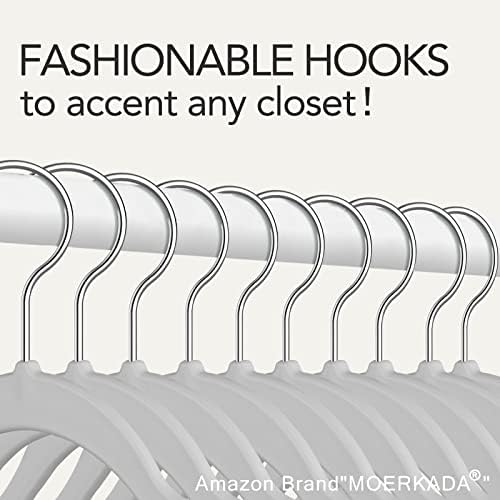 50 Pack Slim Plastic Clothes Hangers Grey | 17.7 in adult size, 0.2 in profile, non-velvet ABS, anti-slip grooves, Closets/dorms/laundry - Image 3