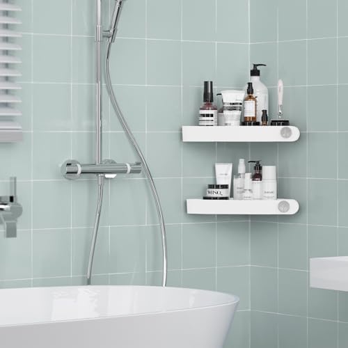 Sotfamily Plastic Shower Caddy Corner (for 90° Only), 2 Pack, White - Image 2