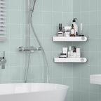 Sotfamily Plastic Shower Caddy Corner (for 90° Only), 2 Pack, White - Image 2