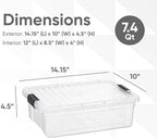 Superio 7.4 Quart Clear Plastic Storage Bin with Lid, Stackable Organizer Box, BPA-Free Storage Container for Home, Garage, School & Office, 3 Pack - Image 2