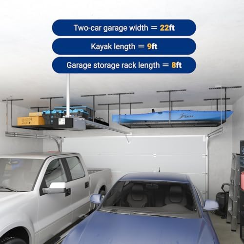FLEXIMOUNTS 4x8 Overhead Garage Ceiling Storage Rack Organization, Black - Image 5