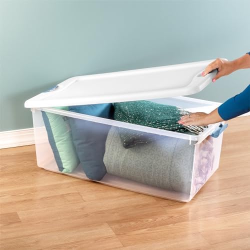 Sterilite Latching Box with Lids for Home and Office, 106 Quart, 8-Pack | Heavy-Duty and Stackable Plastic Containers with Latches for Closet, Cabinet, Bedroom, Bathroom and Dorm Room Organization - Image 6