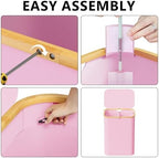 SpaceAid Double Laundry Hamper 2 Section with Lid and Removable Laundry Bags, 160L Clothes Basket with Bamboo Handles, Large Collapsible Hamper for Bedroom, Bathroom, Dorm, Laundry Room - Pink - Image 7