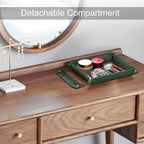 SITHON Valet Tray Desktop Storage Organizer, Removable 2 Compartments Catchall Tray Bedside Vanity Nightstand Caddy Holder Desk Storage Plate, Dark Green - Image 6