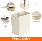 Lifewit Double Laundry Hamper with Lid, Removable Laundry Bags, Ivory White - Image 2