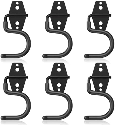 HUPBIPY 6 Pack Metal Garage Hooks, Heavy Duty S Hooks Tool Hangers for Garage Wall, Shed, Garden Storage Organizer by HUPBIPY