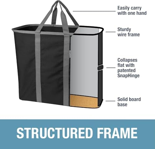 CleverMade Collapsible Laundry Caddy, 64L Pop-Up Hamper, 2 Pack, Charcoal - Image 6