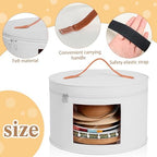 Chunful Hat Box for Women Storage Cowboy Hat Box, White, Height 10.2 Inches | Travel Hat Box Stackable Round Wide Brim Sun Hats Organizer Bag Container for Closet Foldable Cap Boxes with Lid Space Saving - Image 3