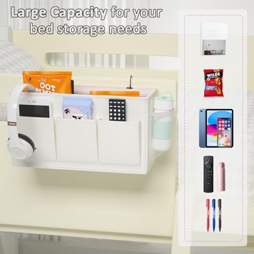 Bedside Caddy Storage Organizer for Bed Rails, Bed Caddy with 6 Pockets - Image 5