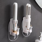 Wall-Mounted Hair Tool Organizer - Curling Iron, Straightener, and Dryer Holder for Bathroom Storage (1 Black) - Image 2