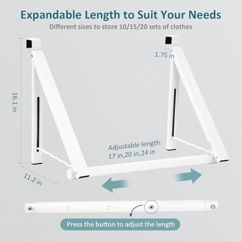 Optish Foldable Over The Door Hanger - Space-Saving Drying Rack for Coats & Clothing, Small Clothes Organizer, White - Image 2