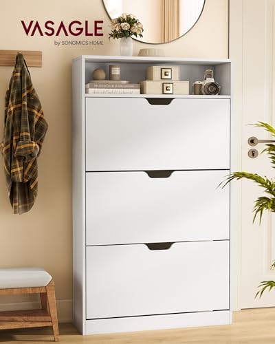 VASAGLE Shoe Cabinet with 3 Flip Drawers, Holds up to 24 Pairs of Shoes - Image 3