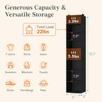 Lifewit Hanging Closet Organizer and Storage for Clothes 8 Tier | Portable, Foldable, Fabric, Top of Shelves with 2 Sturdy Hooks, Clothing Organization for Wardrobe, Dorm, Bedroom, Black - Image 3