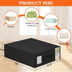 WOWBOX Sheet Organizers and Storage,Closet Bed Sheet Organizer Under Bed Storage and Organization with Label Cards & Clear Window for Bedding Sheets,Duvet Covers,Blankets (10 Pack，Black) - Image 5