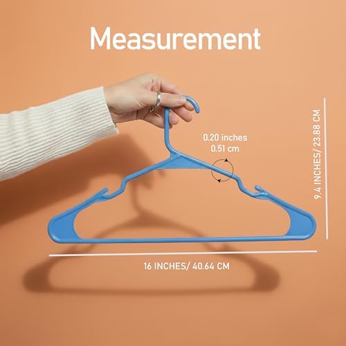 Utopia Home Plastic Hangers 30 Pack – Space Saving Clothes Hanger Blue | Durable & strong | Closet organizer & storage | Ideal for apartments, dorms & stocking stuffers - Image 2
