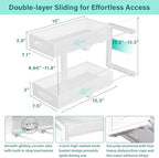 Under Sink Organizer, 2 Pack 2 Tier Metal Slide Out Pull Out Cabinet Organizer Shelf, Height Adjustable Organization and Storage Series, Bathroom/Desktop/Cabinet/Kitchen organization, White - Image 2