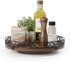 10" Lazy Susan Turntable Organizer for Table Top, Wooden Lazy Susan Cabinet by Yoobure