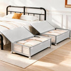 Fokyfok 2Pack Under Bed Storage Containers,10 inch Height,31 inch Long | Under Bed Shoe Storage,Underbed Storage with Wheels,Large Rolling under bed Clothes Storage Drawers,Lid,Dorm Tall,Grey by Fokyfok