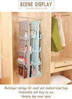 AARAINBOW 1 Pack Hanging Handbag Purse Organizer, Hand Bag Organizer Space Saving, 8 Pockets Wardrobe Organizer, Purse Holder for Closet, 46 L x 13.8W (B-Light Pink) - Image 5