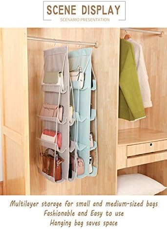 AARAINBOW 1 Pack Hanging Handbag Purse Organizer, Handbag Organizer with 8 Easy Access Pockets, Purses Holder Wardrobe Closet Space Saving Organizers, 41 L x 13.5W (B-Blue) - Image 5