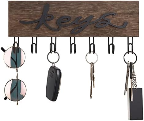 Mkono Key Holder for Wall Decorative with 7 Hooks, Wall Mounted Keys Hanger Organizer Rustic Wood Hanging Key Hooks Home Decor Farmhouse Entryway, Hallway, Office - Image 5
