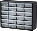 Akro-Mils 24-Drawer Plastic Storage Cabinet, 20" W x 6" D x 16" H, Black by Akro-Mils