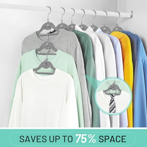 Velvet Stackable Hangers 30 Pack, Clothes Hanger Non Slip Felt with Hook - Image 5